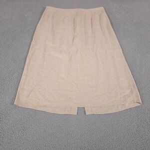 Old Navy Skirt Womens XXL Tan Natural Linen Column Maxi Linen Blend Back Slit